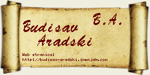 Budisav Aradski vizit kartica